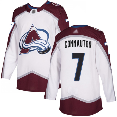 Adidas Colorado Avalanche Men 7 Kevin Connauton White Road Authentic Stitched NHL Jersey